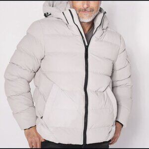 Corduroy-style Water Repellent Puffer with hood